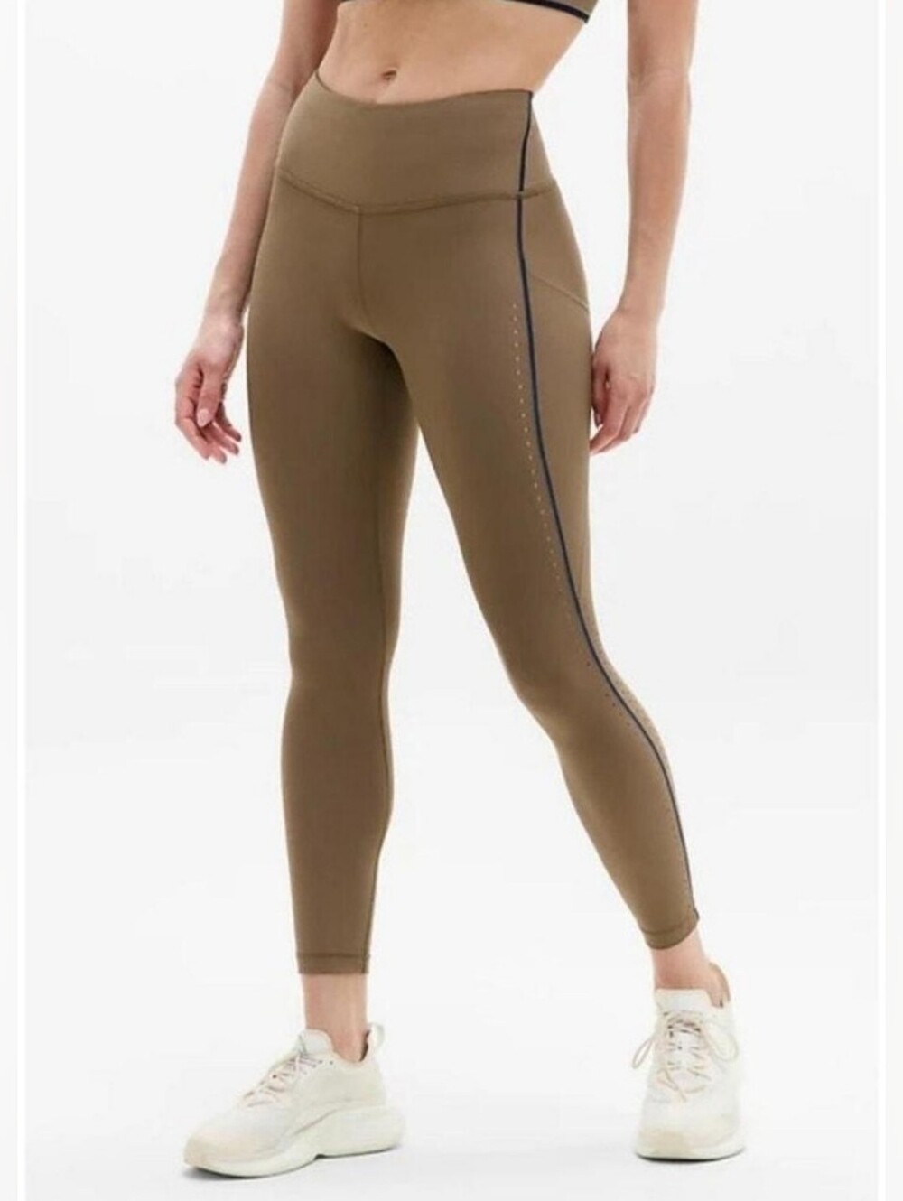 Athleta Interval Stash Tipped Lasercut 7/8 Tight Leggings NWT Sizes: L